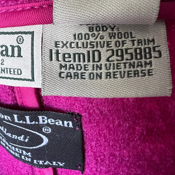 L.L. Bean with Bellandi Womens Coat Pink 100% Wool Made in Italy Fushia Gold XS - Picture 7 of 13
